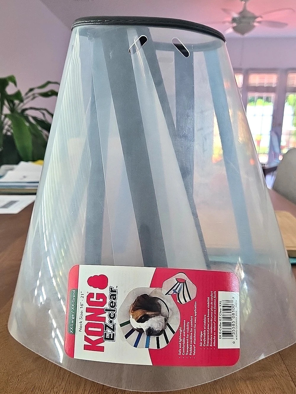 KONG Cloud Collar Dog Recovery Collar Clear & Gray